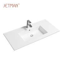 JM4012-91 910*460*160 Size vanity top rectangular ceramic white modern wash basin